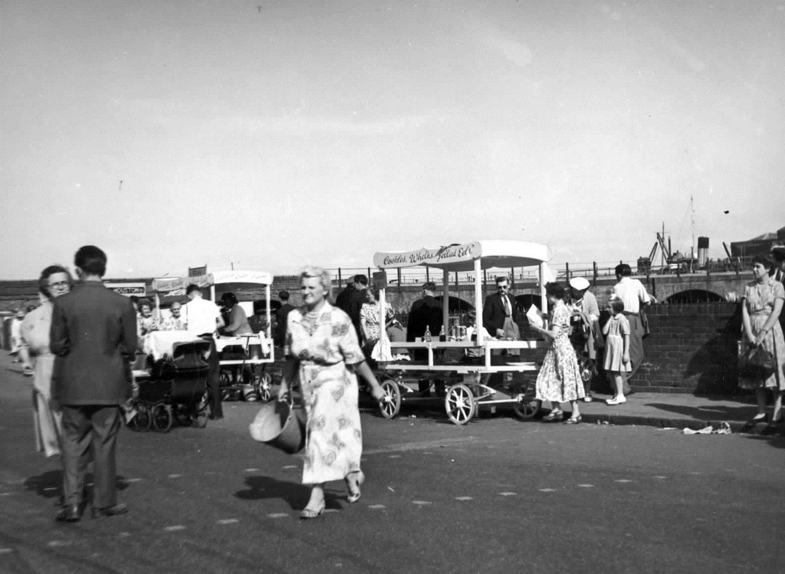 Jellied eels, whelks and cockles being sold in days gone by in Folkestone