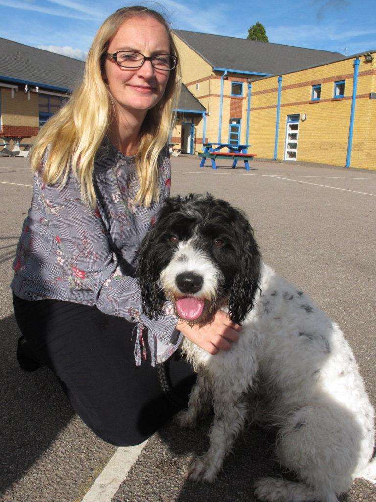 Assistant head teacher Claire Hunniseett with Max.