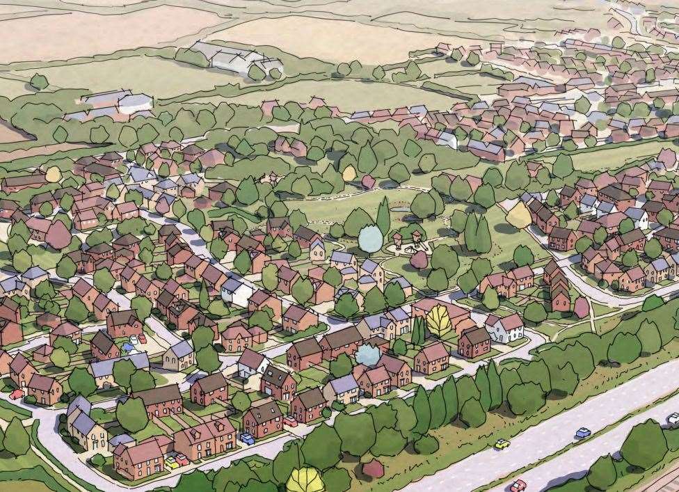 Plans have been approved for 105 new homes on land adjoining Potten Farm, Sellindge. The same developers have also had a 55-home scheme approved on an adjoining site by Folkestone and Hythe District CouncilPicture: Gladman Developments Limited