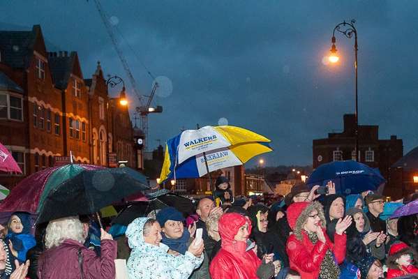 The rain did not dampen the spirits