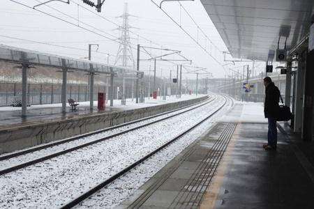 Snow at Ebbsfleet station