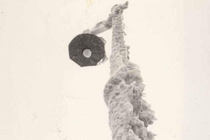 A frozen lamppost on Sheerness seafront