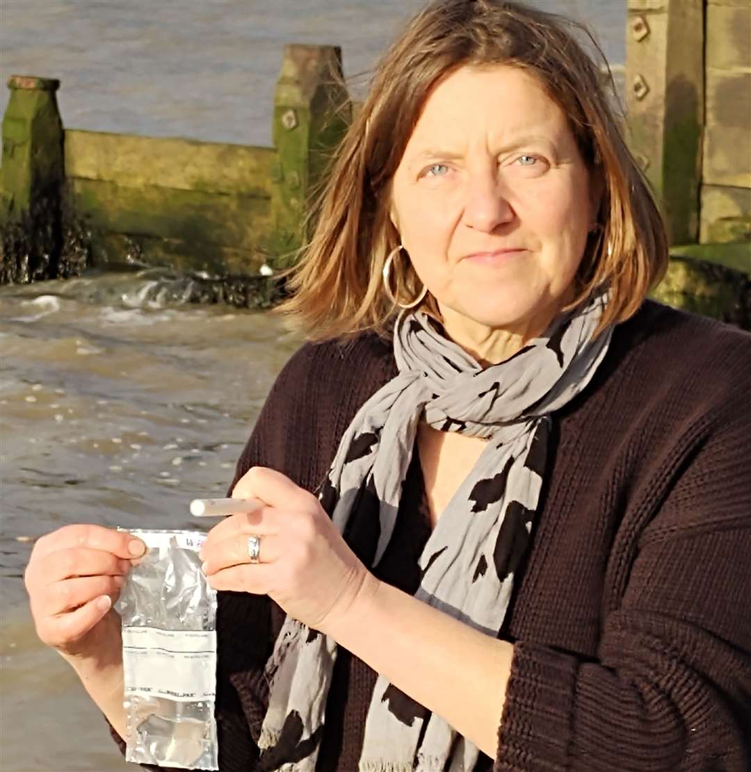 Clare Turnbull taking part in water testing. Picture: Clare Turnbull