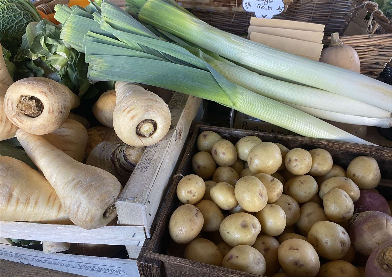 Lots of vegetables available – none were from Kent though