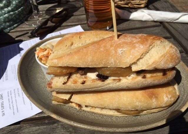 I chose a rustic baguette with steak and Stilton, it was served with coleslaw