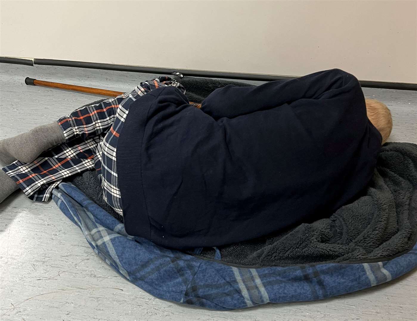 Martin Wakely, 75, laid on the floor of Medway Maritime Hospital during a 12-hour wait for a bed. Picture: Tracy Wakely