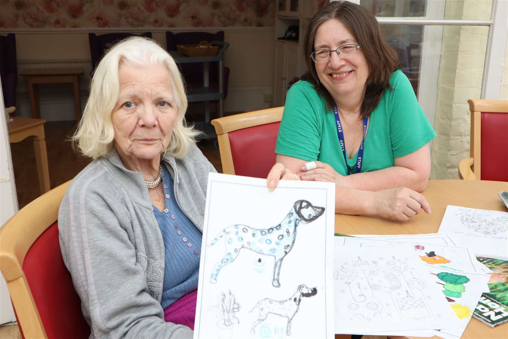 Resident Val Holder, left, with activities coordinator Sue Bebbington at Oakdene Rest Home