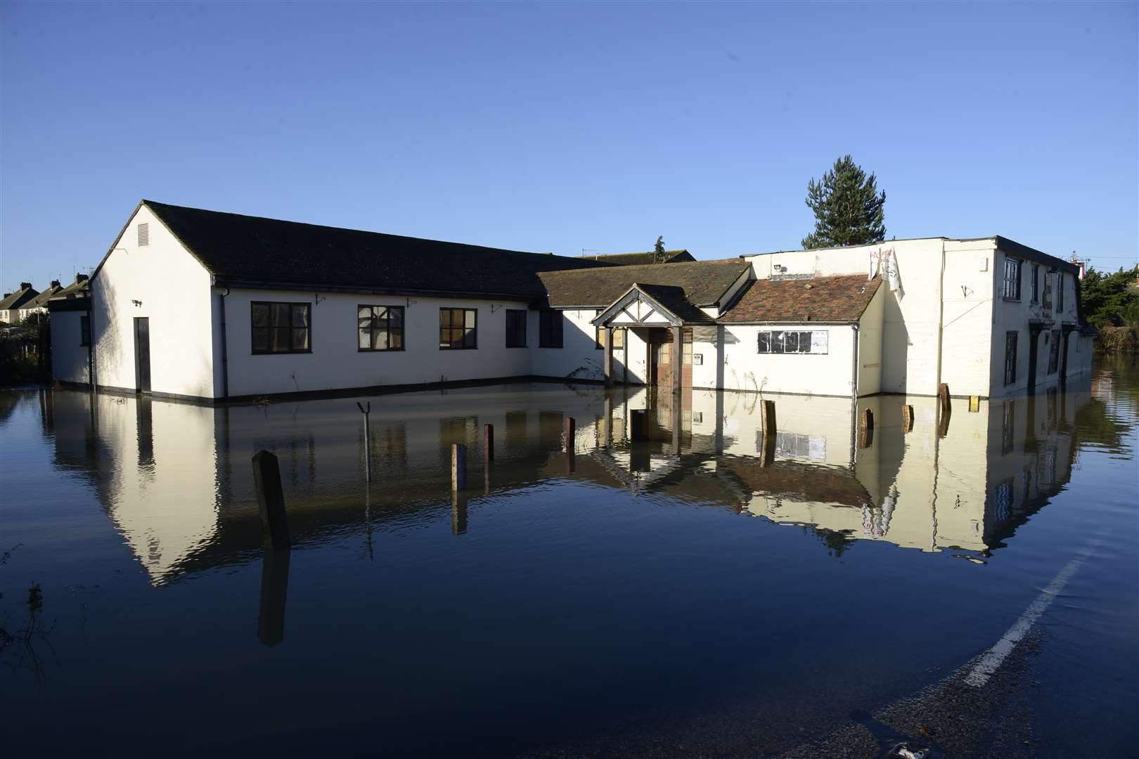 Branbridges Road was flooded at Christmas 2013