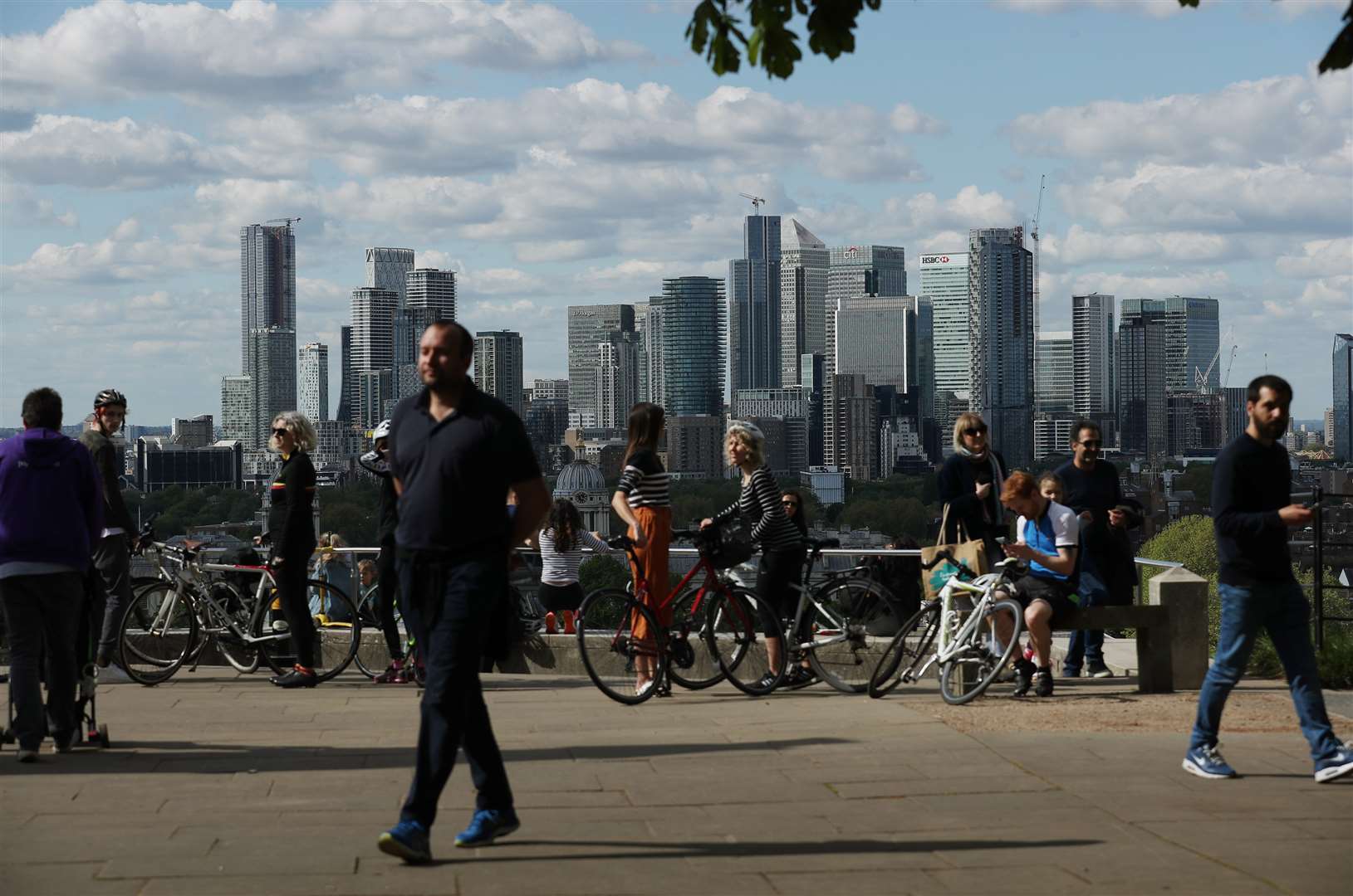 People gathered next to the Royal Observatory in Greenwich Park, London (Yui Mok/PA)