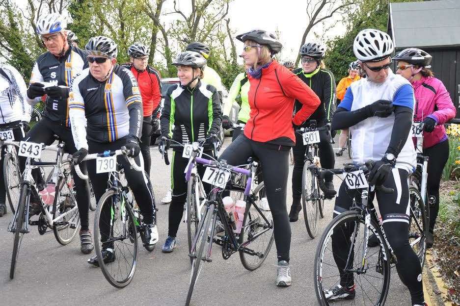 Cyclists at Demelza's hospice in Bobbing prepare to sett off on the Pedal for Purpose bike ride