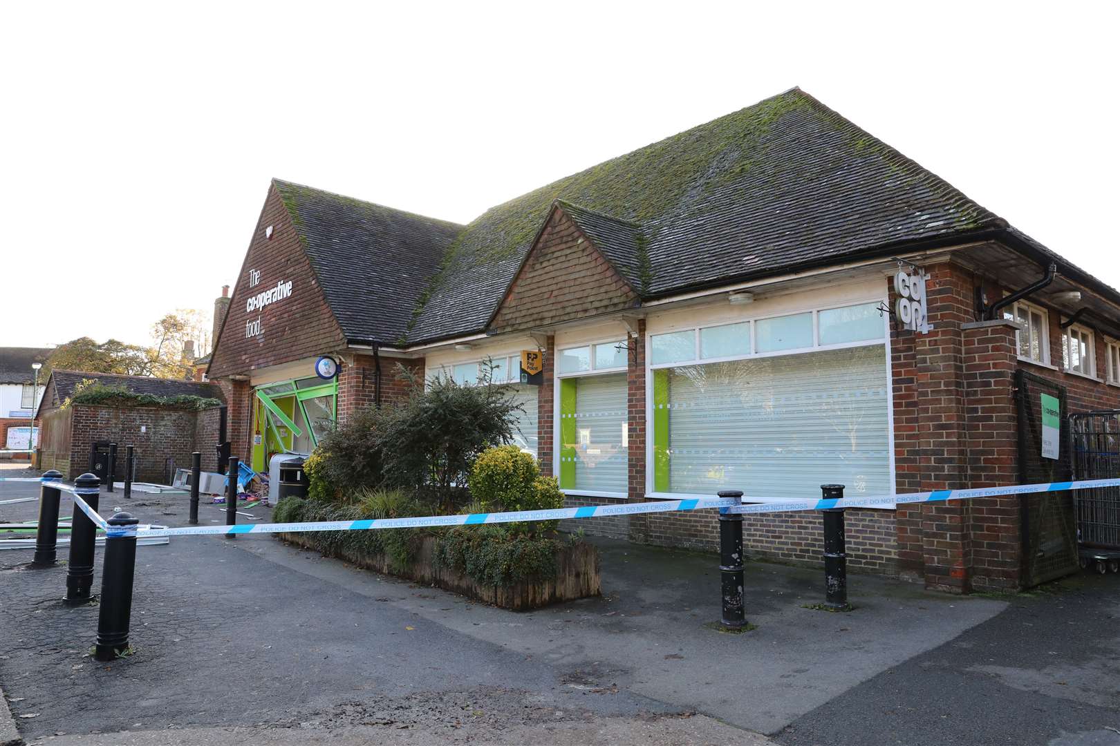 Police have taped off the store. Picture: Andy Jones