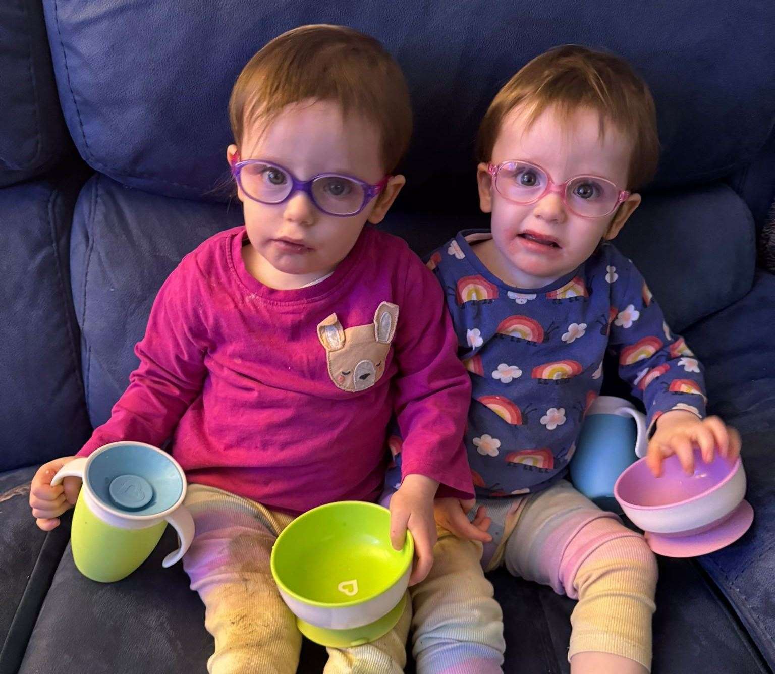 Both the two-year-old twins have cerebral palsy. Picture: Sarah Johnson