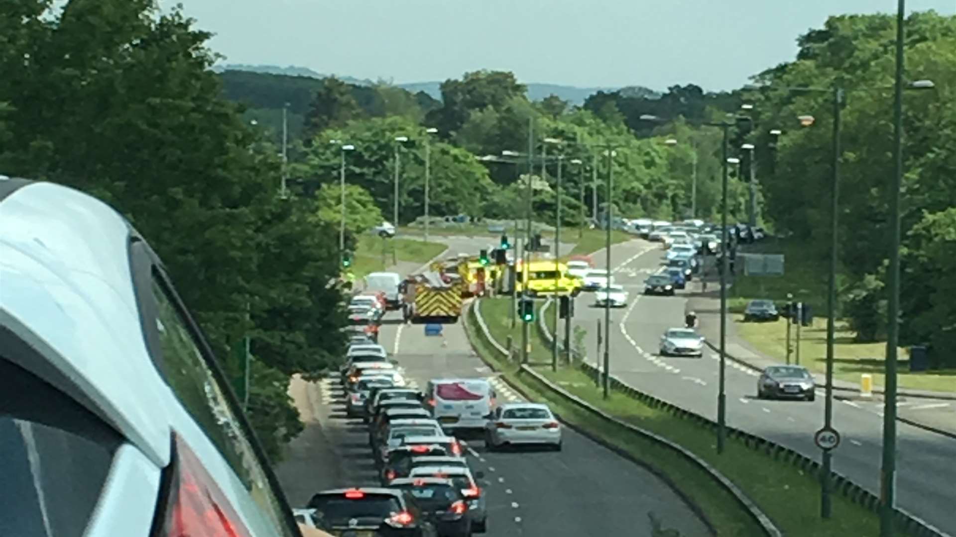 Traffic queuing up Sittingbourne Road