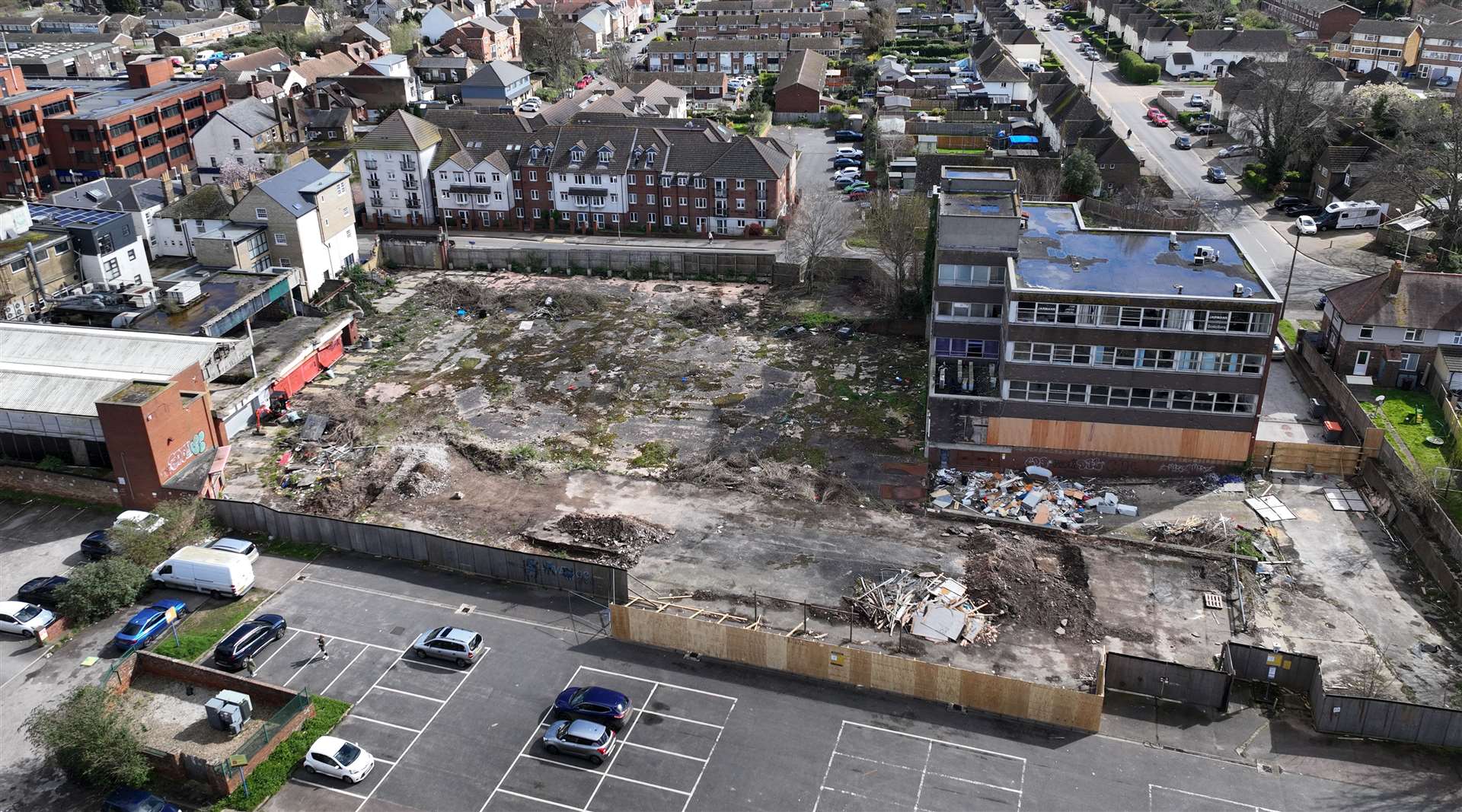 The former Bell Centre site in Sittingbourne from above. Picture: Phil Drew