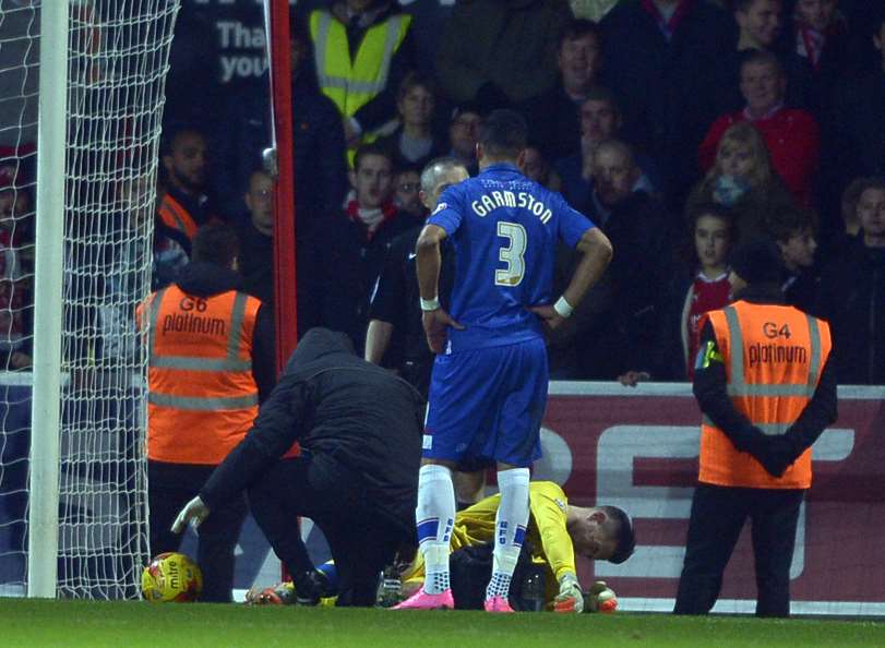 Stuart Nelson was injured at Swindon on Boxing Day