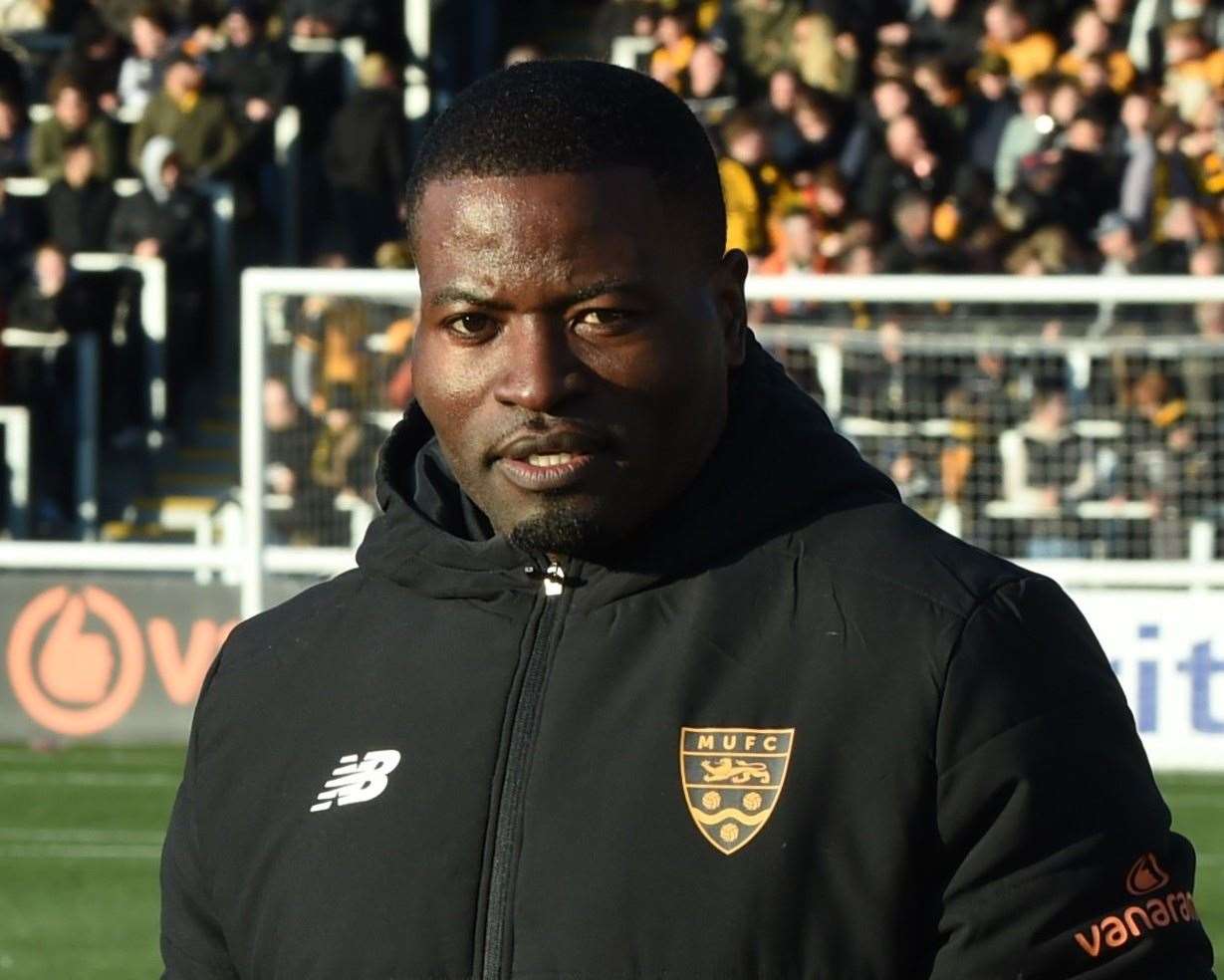 Maidstone United caretaker manager George Elokobi. Picture: Steve Terrell