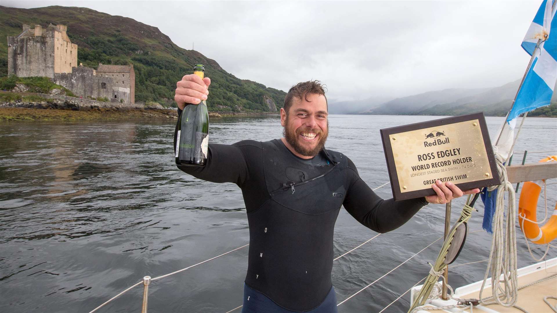 Ross Edgley broke the world record for the longest staged sea swim. JSHPIX.CO/RED BULL MEDIA HOUSE/PA (5169076)