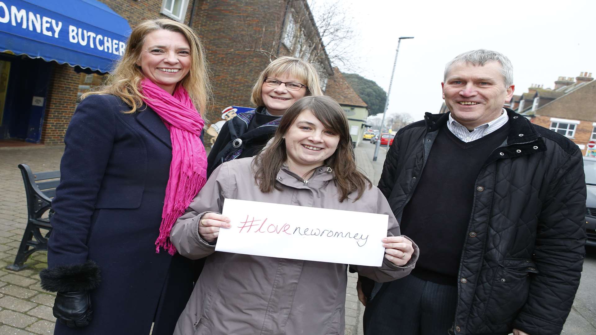 Cllr Susie Govett, Pam Meller, Becky Maguire and Lyndon Smith launch #loveNewRomney. Picture: Andy Jones