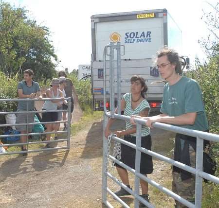 Protesters arrive in Medway : Picture by Barry Crayford