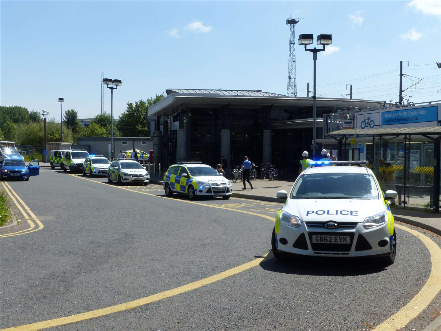 The incident at Ashford International station on Saturday. Credit: Andy Clark