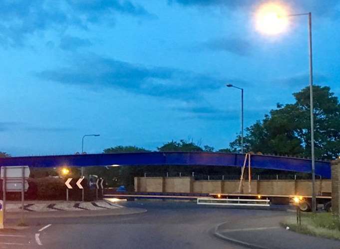 First of the bridge beams arrives at Sheerness Docks. Picture: Chris Reed