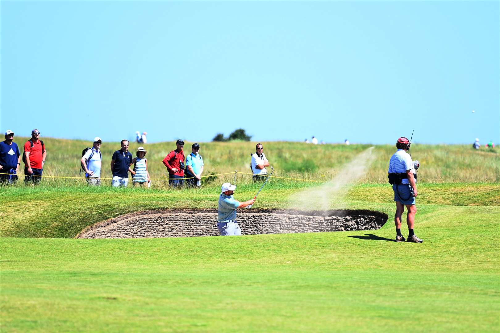 Playing out of the bunker. Picture: Barry Goodwin (49329376)