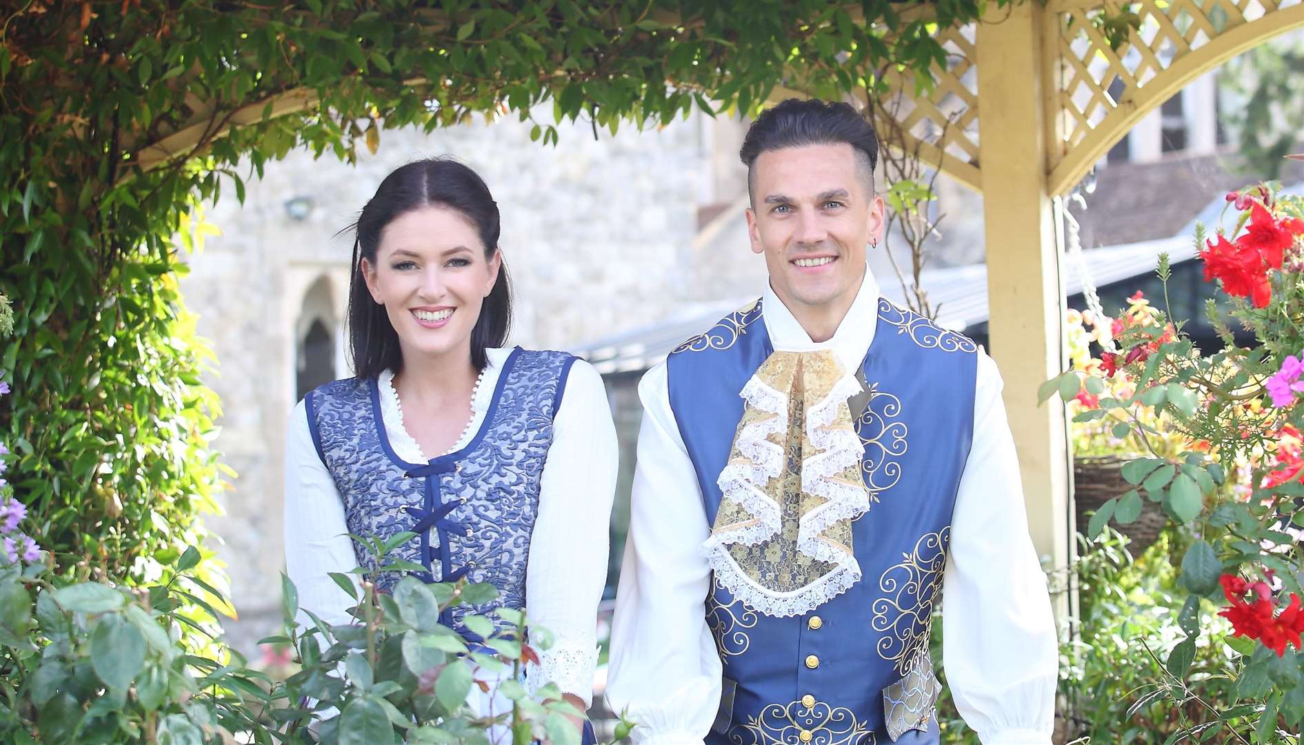 Ashleigh Cavanagh as Belle and Aaron Sidwell as Prince Marius or the Beast