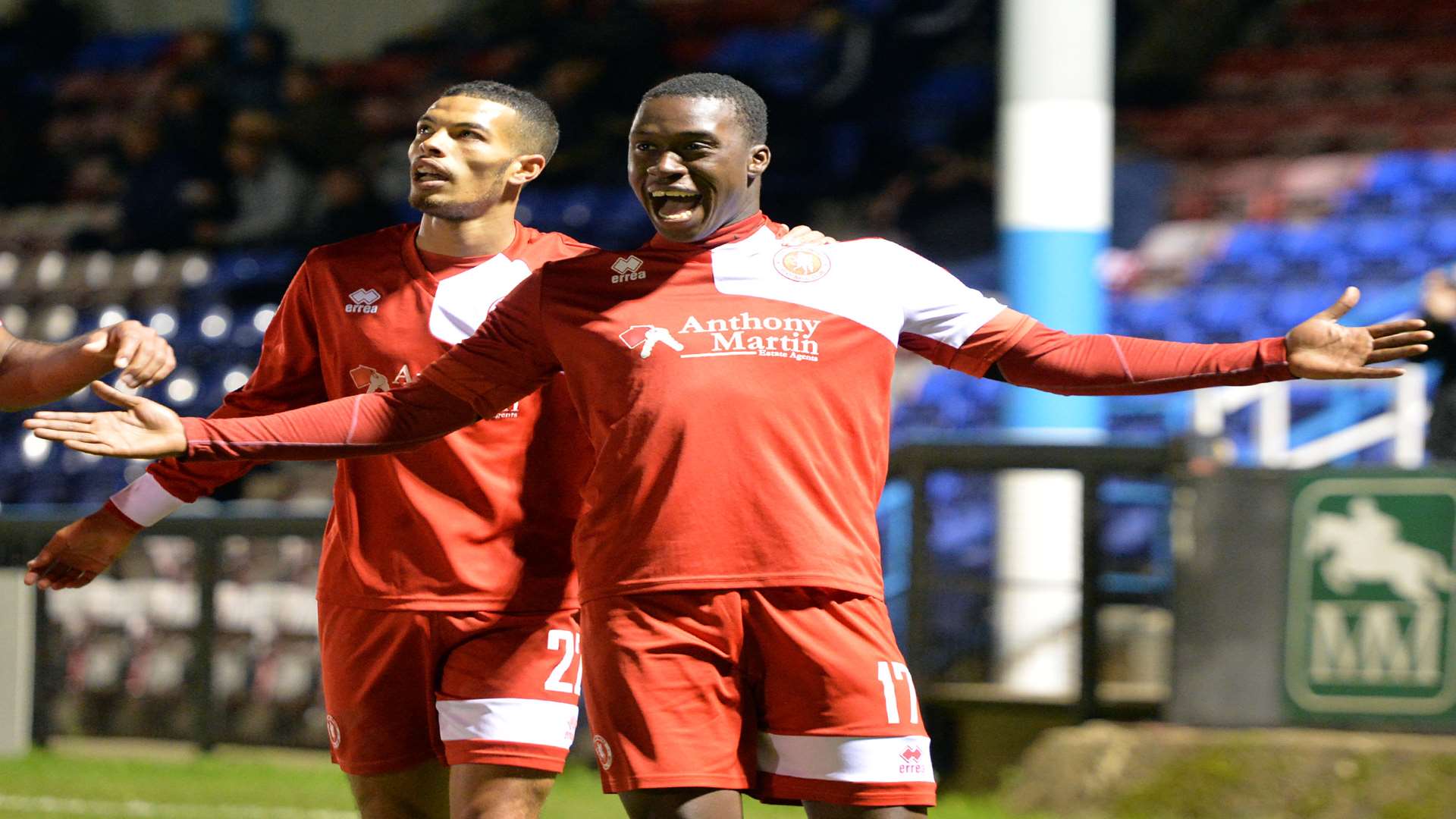 Striker Afolabi Obafemi celebrates scoring the winner. PIcture: Keith Gillard