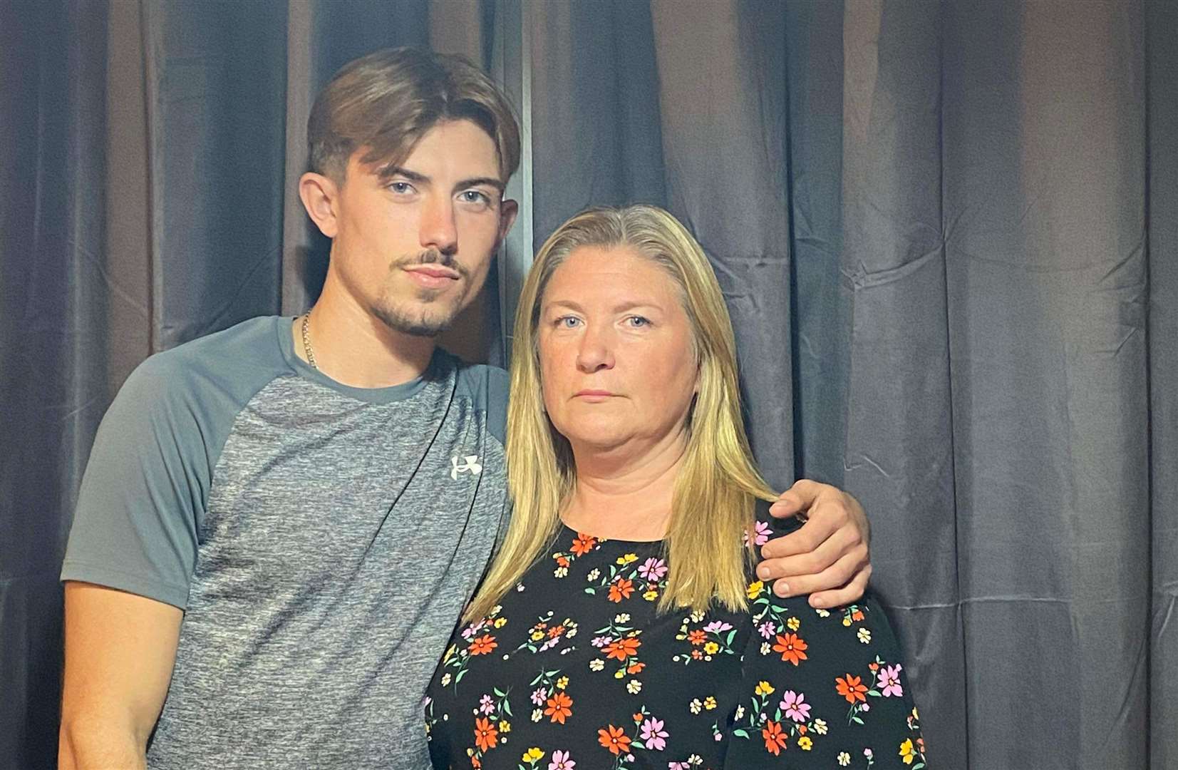 Drew Burrill and his mum, Fiona Page. Picture: Fiona Page