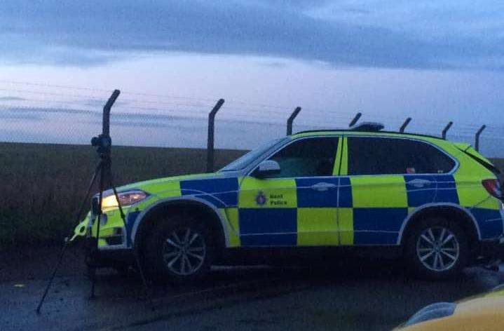 Damage to the patrol vehicle. Picture: Sean Stickels (6163853)