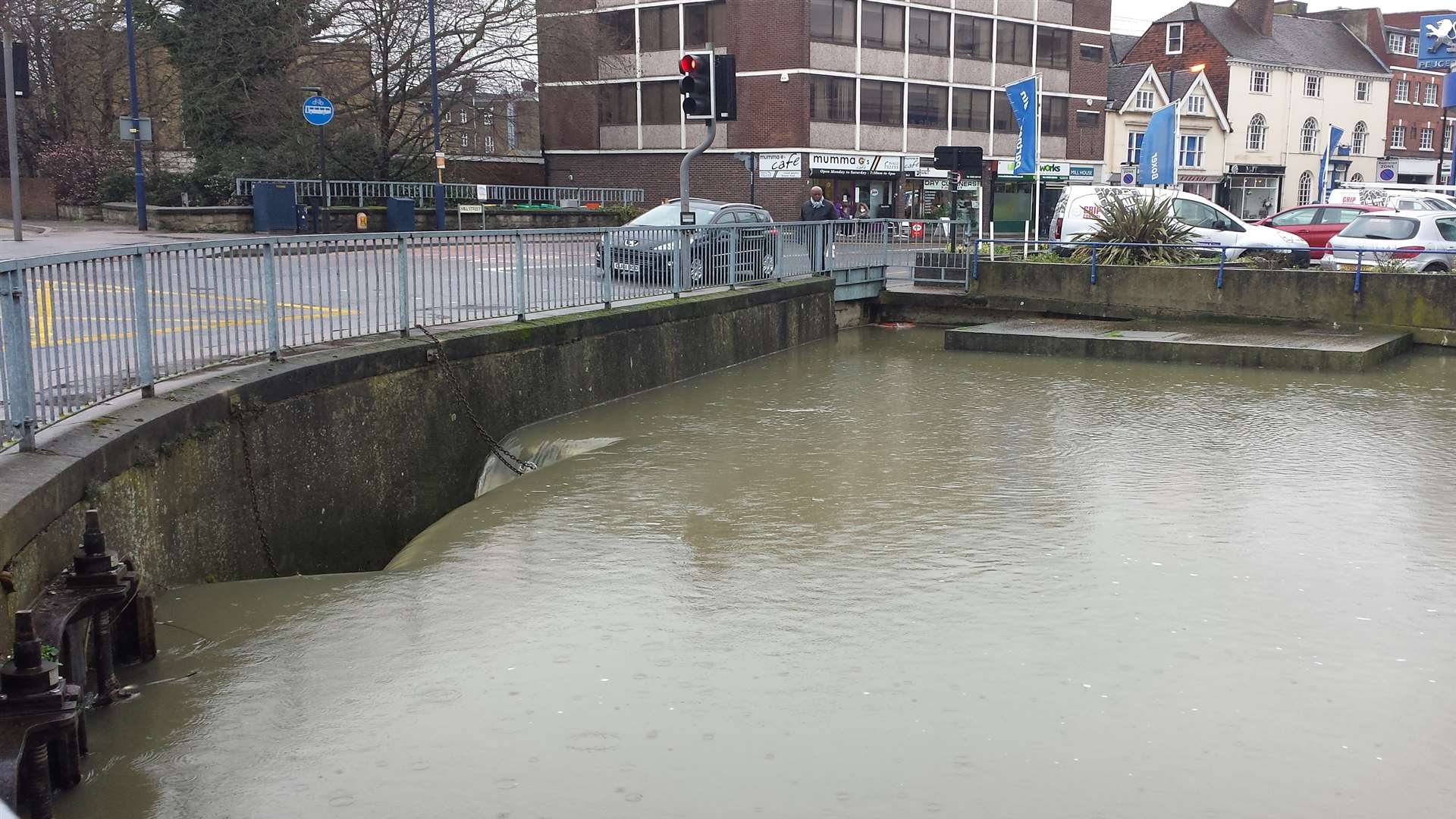 The River Medway's water levels were noticeably high