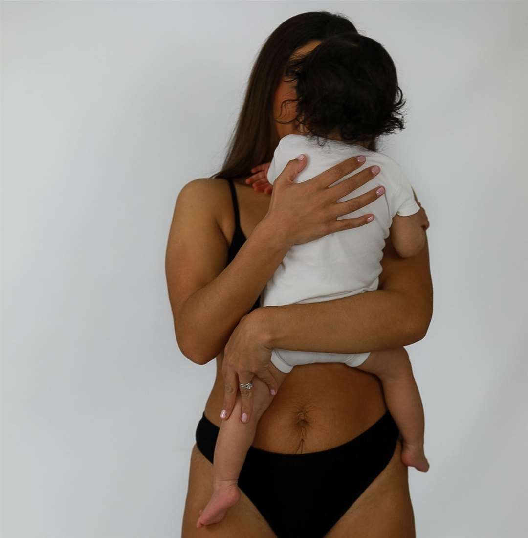 Naomi Henwood poses with her daughter Etta for the International Women's Day photo shoot. Picture: Jemma Amos