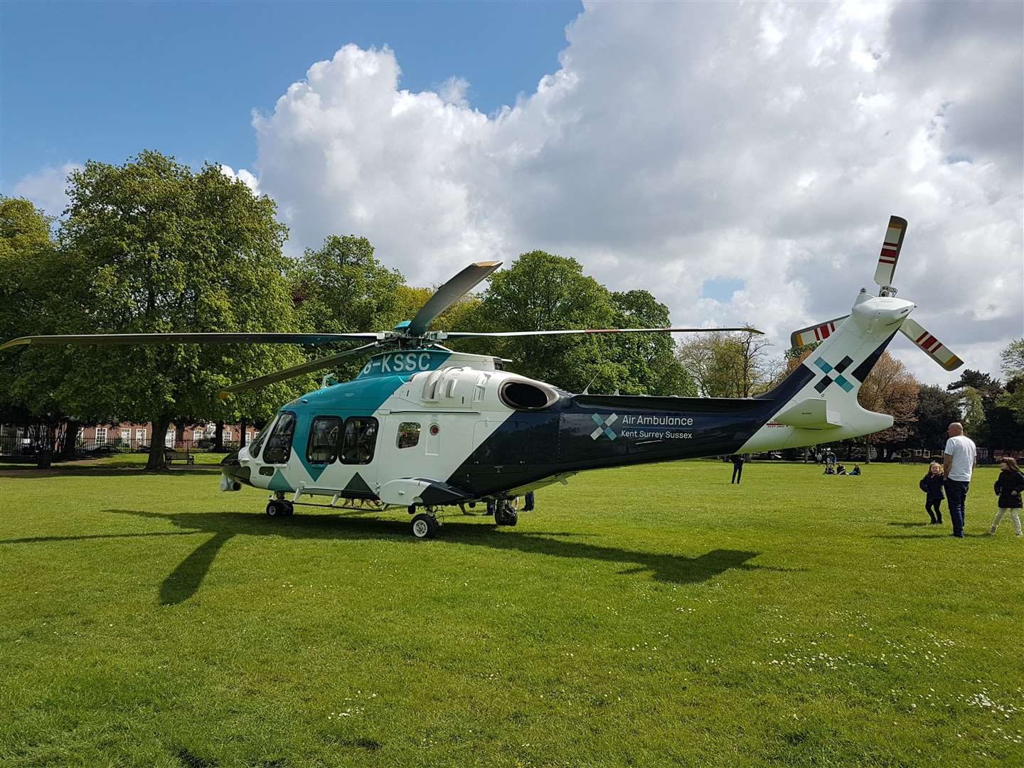 The helicopter landed following an incident in Napier Road. Picture: Nicole Fox (9637568)