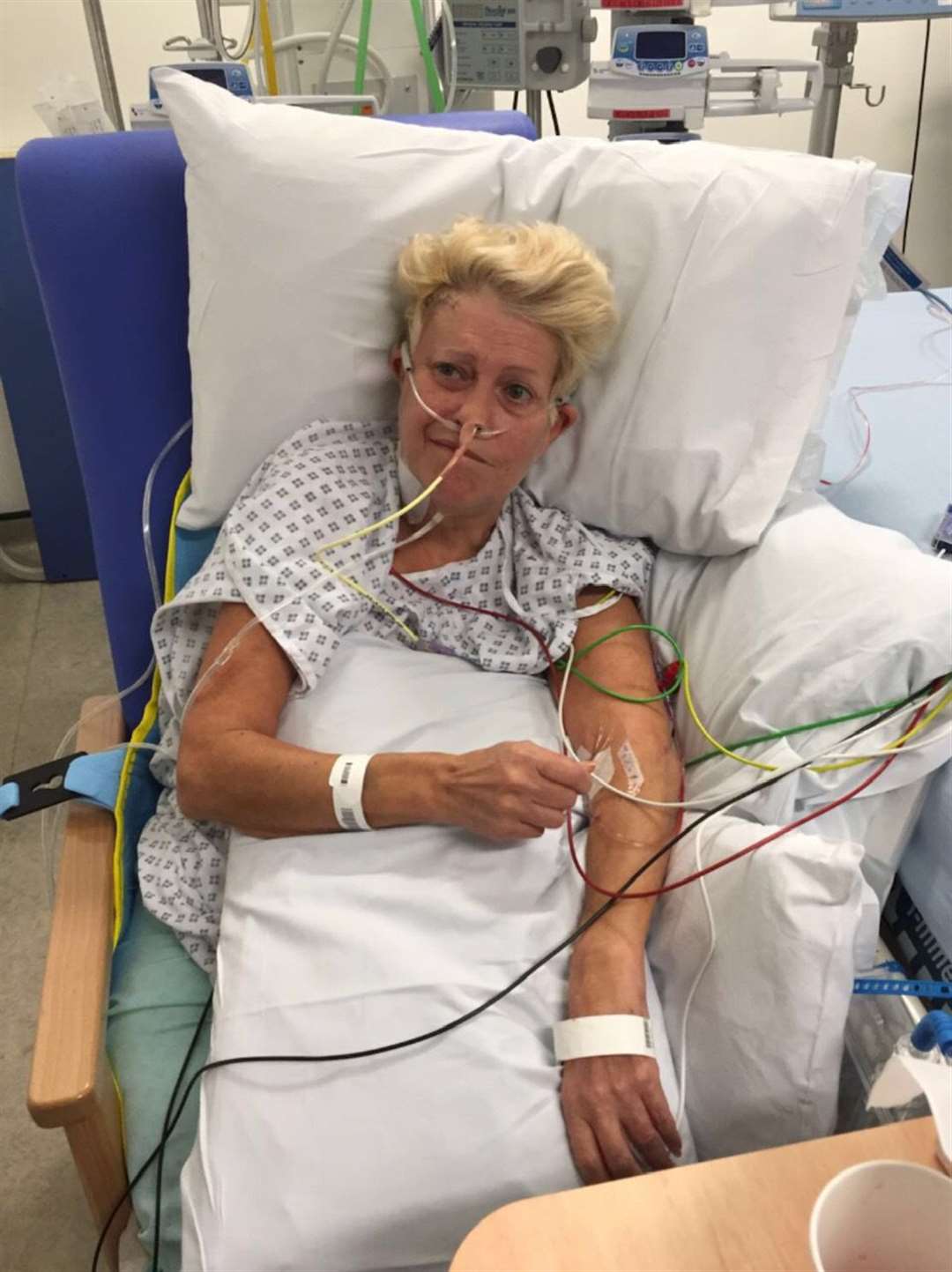 Christine Morgan in hospital (11392598)