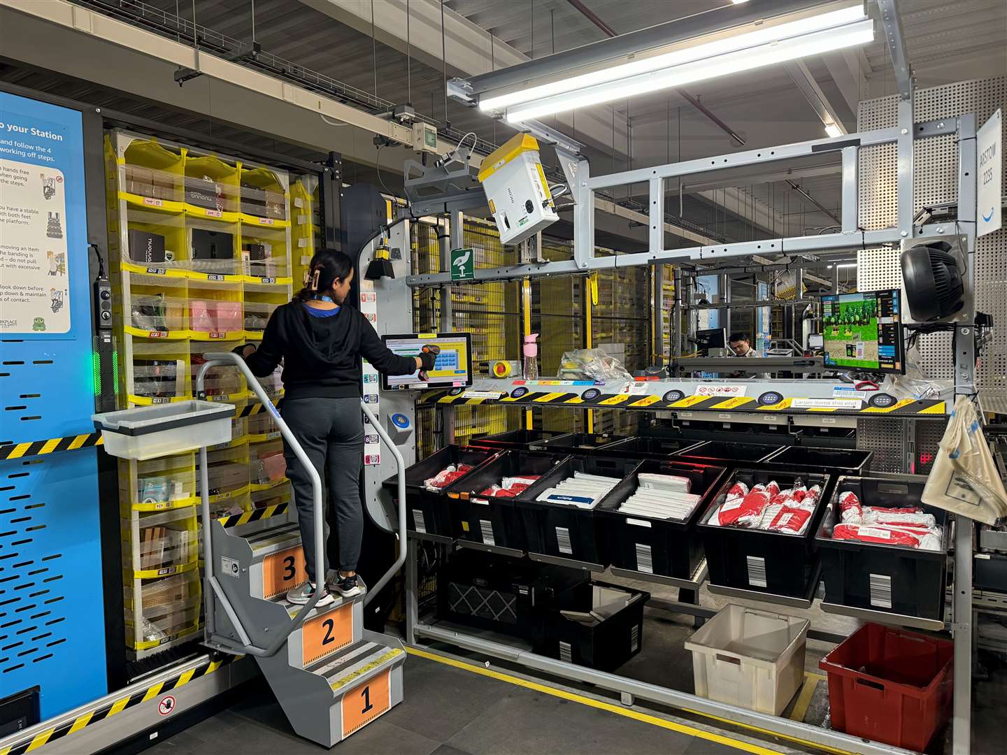 Items sent in by businesses are then scanned and placed in pods for storage