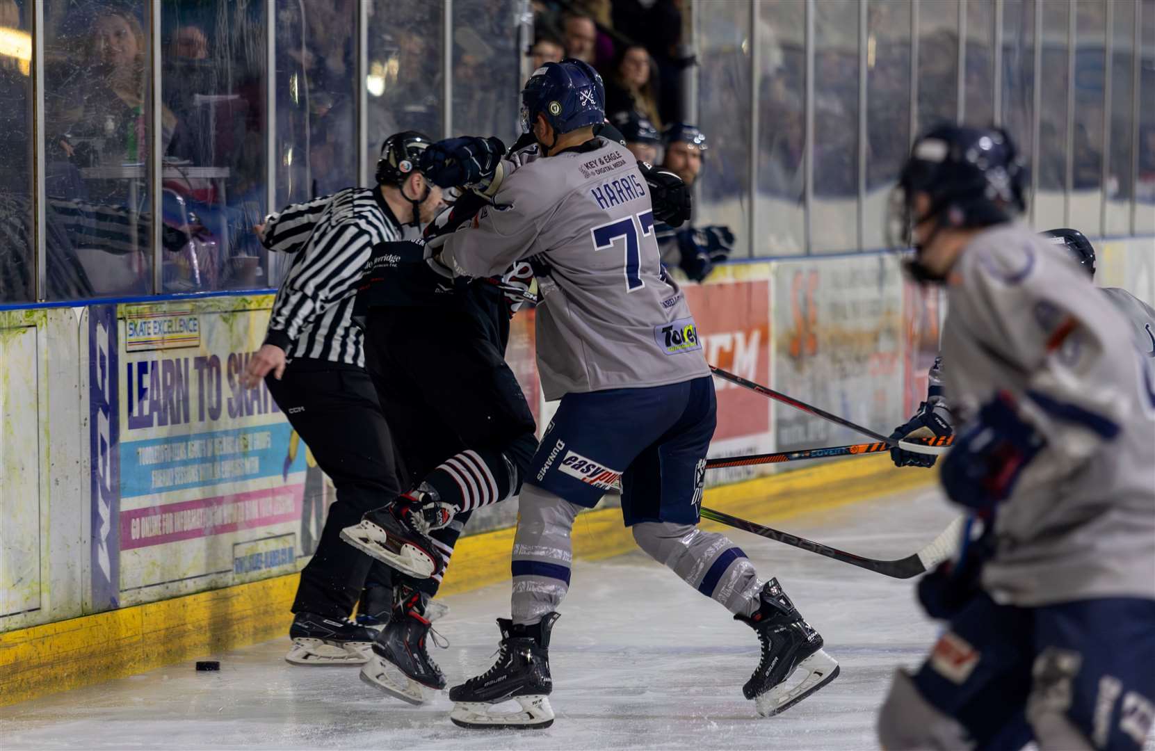 Richard Harris gets to grips with an opponent as the Mos faced Solent in the play-offs Picture: David Trevallion