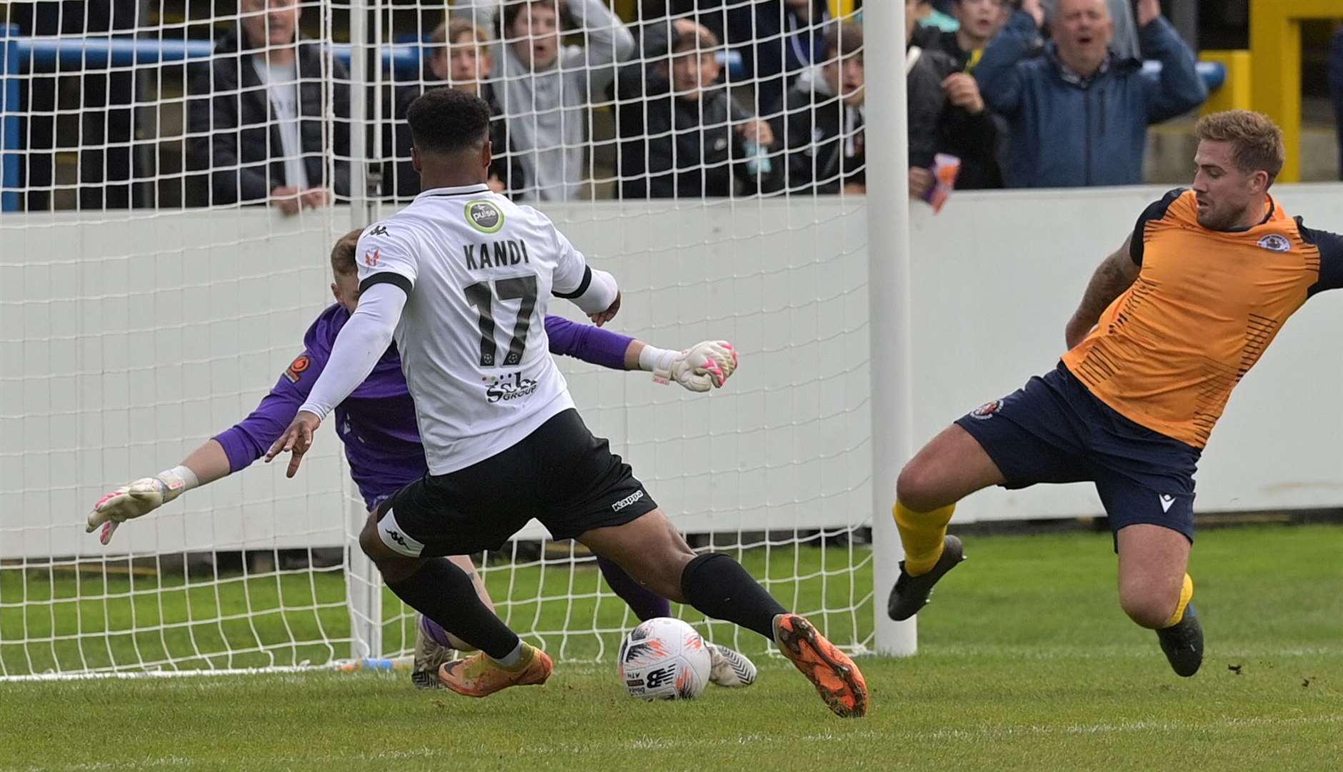 Dover Athletic's Chike Kandi on the attack. Picture: Stuart Brock