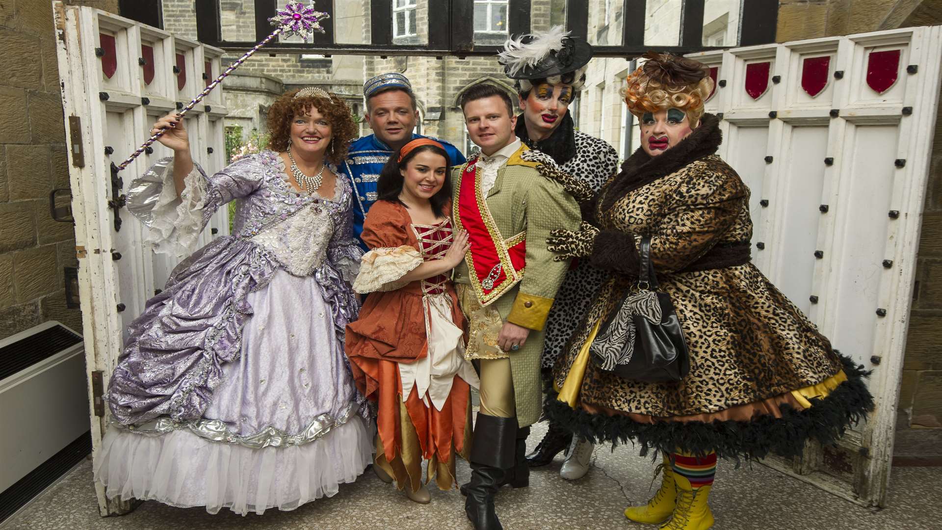 The cast get together at Chiddingstone Castle