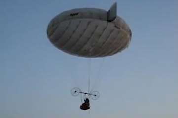 The airship looks like something out of a Jules Verne novel