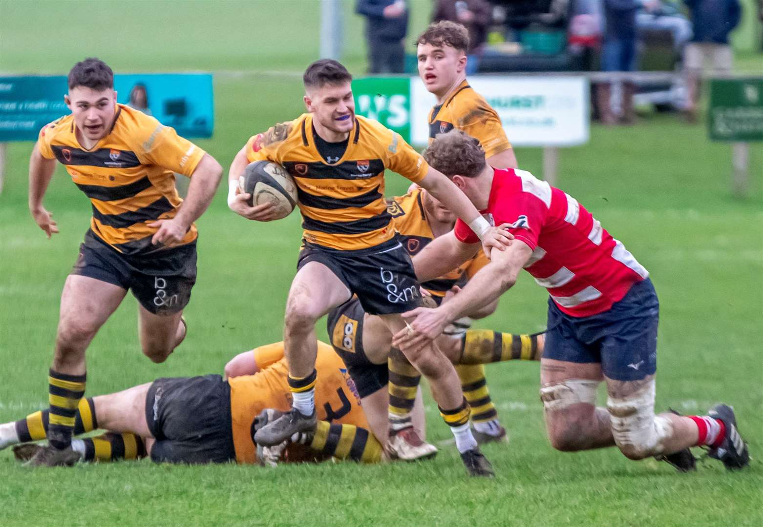 Tom Williams on the attack for Canterbury. Picture: Phillipa Hilton