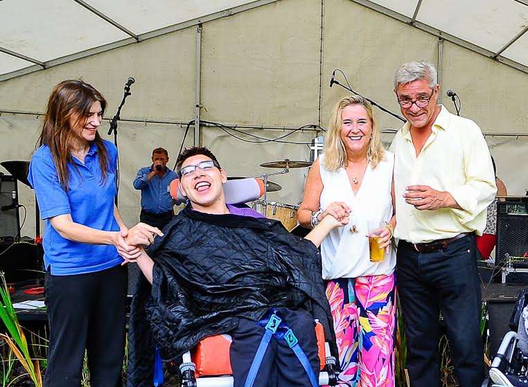 Dom and Steph Parker with Martha Trust patient and carer