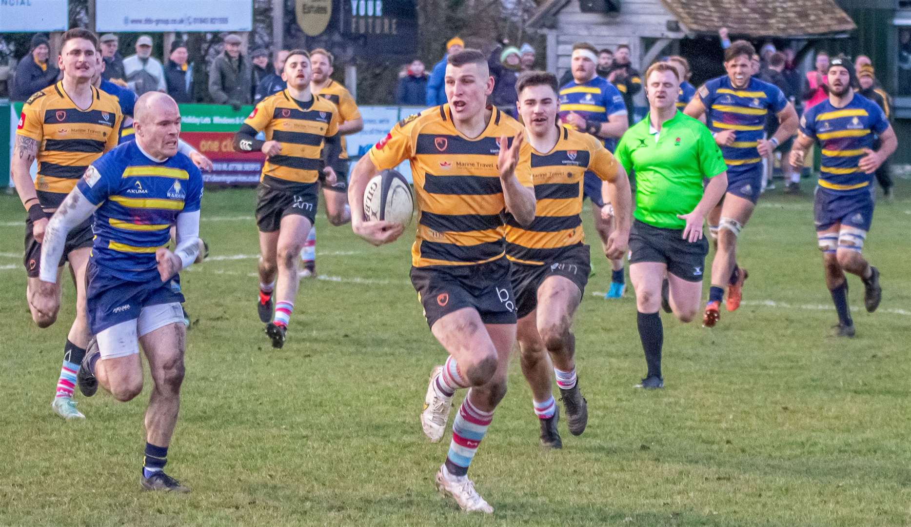 Canterbury’s Frank Morgan in full flight against Worthing. Picture: Phillipa Hilton