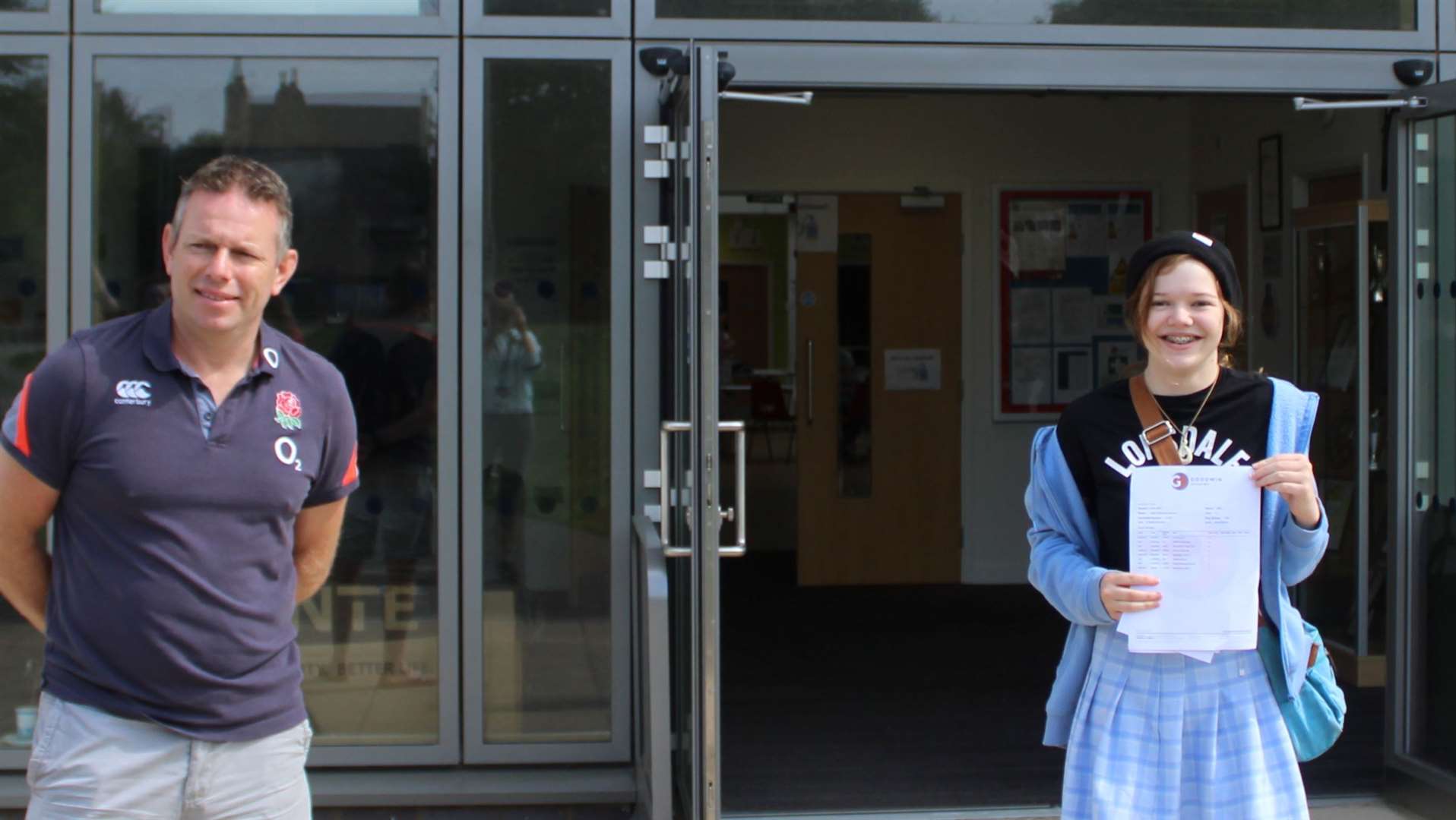 Star pupil India Warren with head teacher Simon Smith. Picture: Goodwin Academy