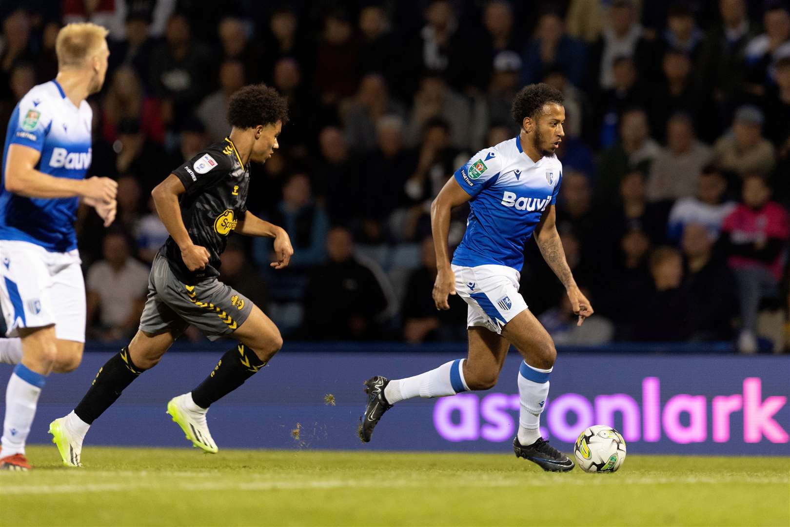 Jayden Clarke in action for Gillingham against Southampton Picture: @Julian_KPI