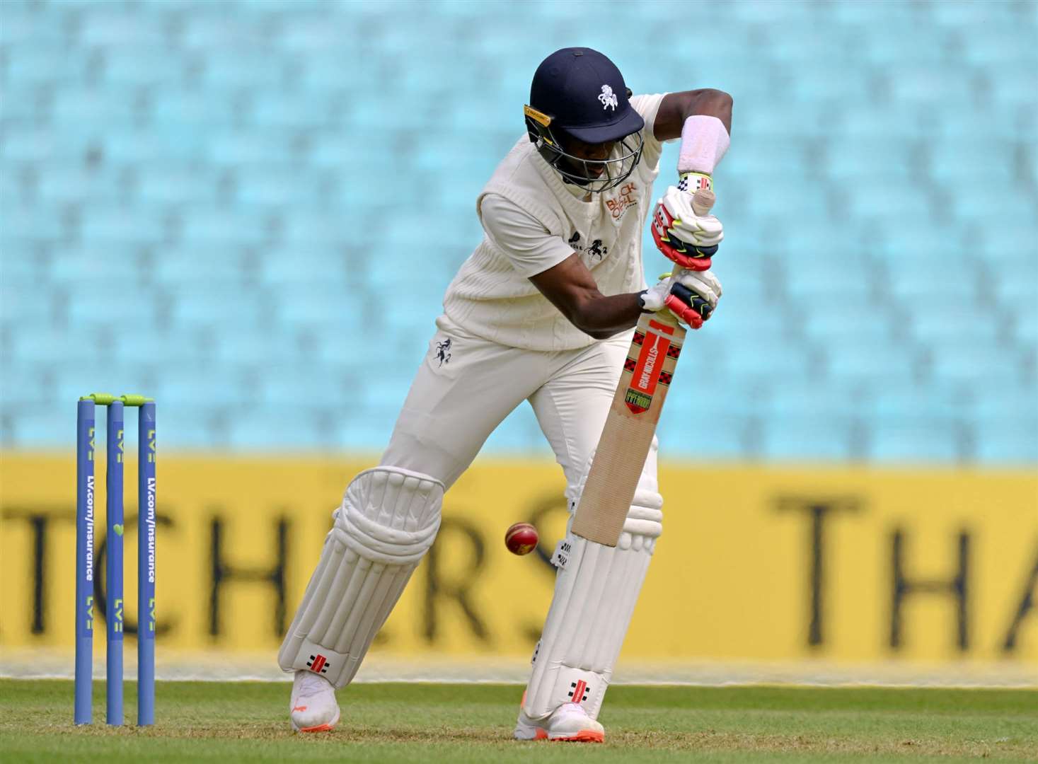 Tawanda Muyeye - made a half-century for Kent on day one against Lancashire. Picture: Keith Gillard