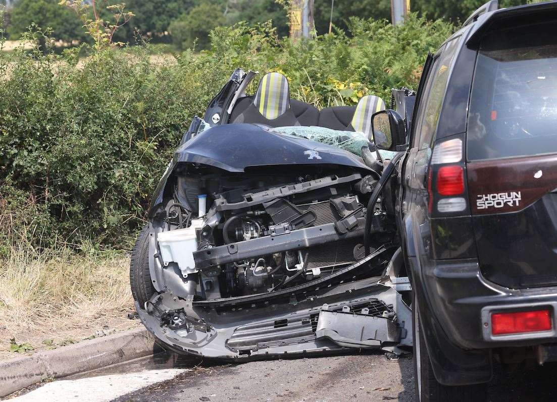 The air ambulance has been called to a crash on the Headcorn Road near Biddenden. Picture: UKNIP