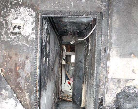 The damage at Kevin Record's flat above the salon. Picture: KFRS