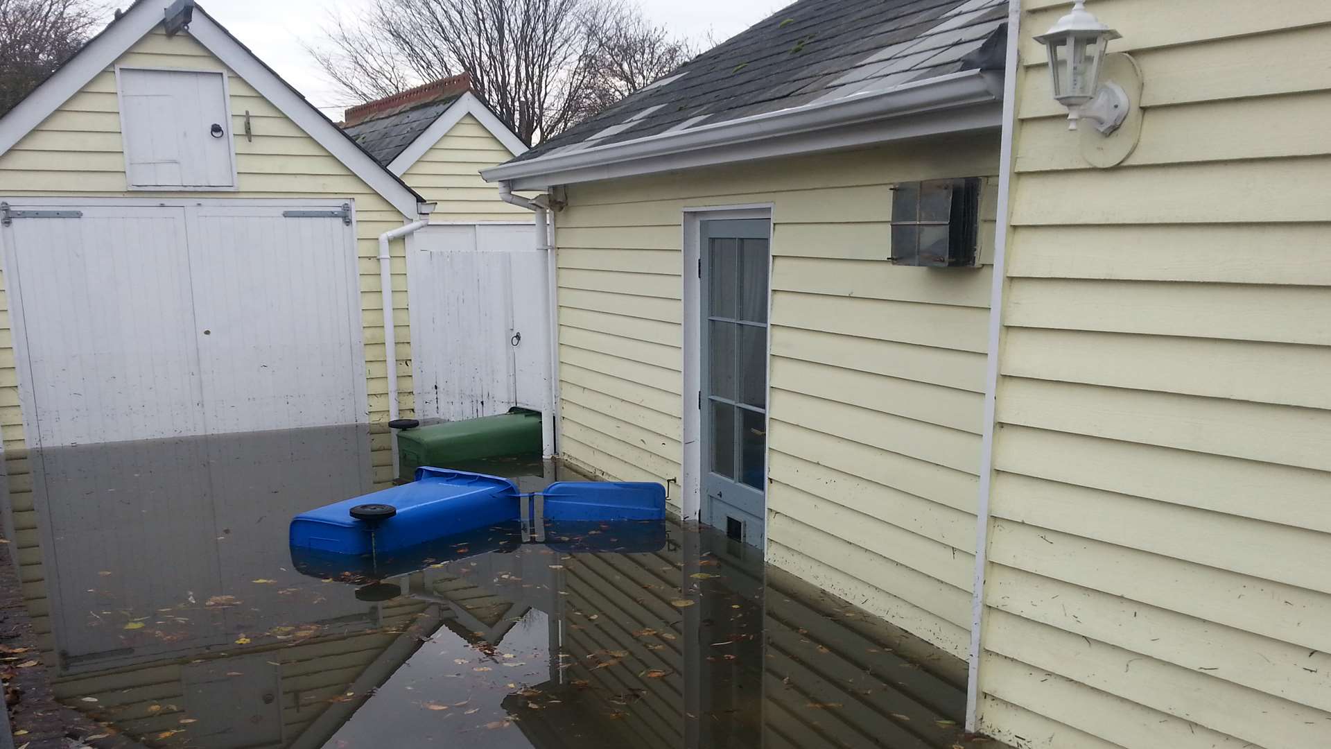 The flooded entrance to Willow Tap Cottage in Upper Brents, Faversham. Picture: Bess Browning