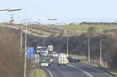 The scene soon after the pile-up. Picture: TERRY SCOTT