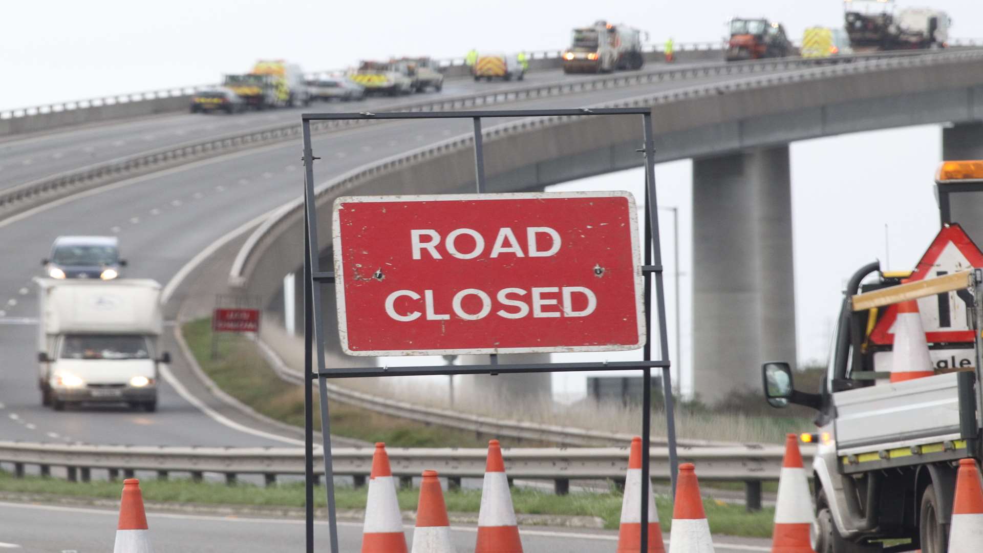 The Sheppey-bound carriageway was closed to traffic